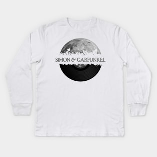 Simon and Garfunkel moon vinyl Kids Long Sleeve T-Shirt